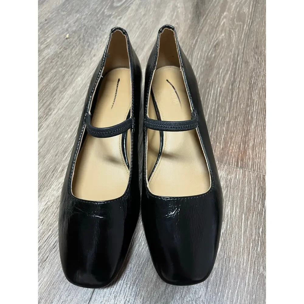 MADEWELL The Greta Block Heel Pump in True Black Crinkled Patent Leather 9 - Picture 5 of 10